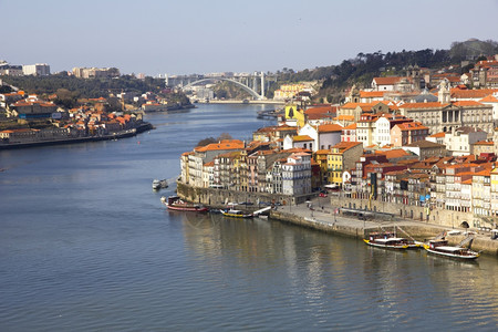 爬坡道葡萄牙波尔图市杜罗河堤岸景台城市的旅行图片