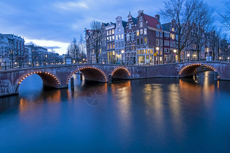 路线颜色田园诗般的日落时荷兰阿姆斯特丹市风景图片