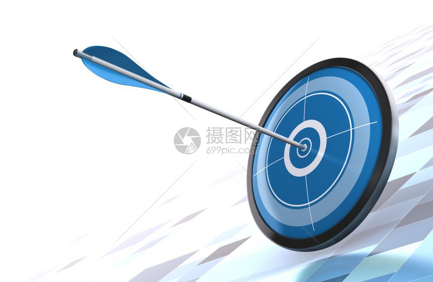成就获胜现代背景图像上的蓝目标和箭头放在右下角的蓝色目标和箭头概念上BB目标和箭头插图图片