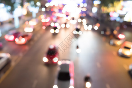 圆圈圣诞节夜间照明交通灯车运动图片
