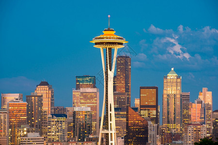城市华盛顿州西雅图市中心天线建筑物海岸图片