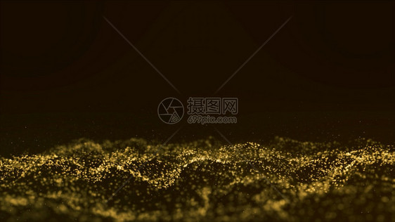 星系粒子背景闪发光的金有明亮光泽闪发的美丽发光抽象在空间和宇宙中的波动亮度金辉光图片