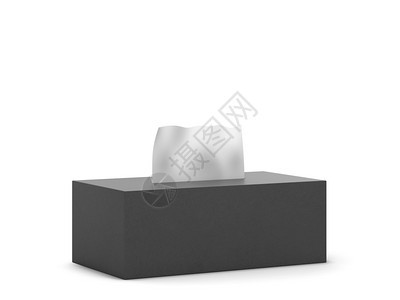 白色背景上孤立的空白组织盒模拟3d插图清洁器冷静的患病图片