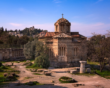 标志古老希腊雅典阿戈拉圣使会教区希腊雅典文化图片