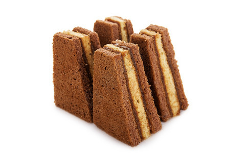 牛巧克力棕褐饼干蛋糕白色背景上孤立的果酱饮食浆图片