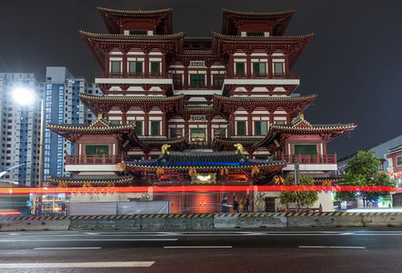 亚洲神圣新加坡之夜佛像牙寺和博物馆美丽的图片