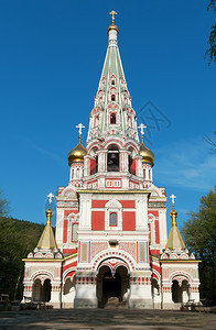 保加利亚俄罗斯风格的教堂重建老天空图片