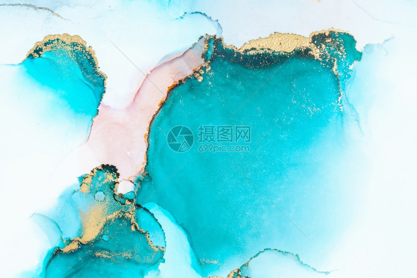 豪华蓝色抽象背景大理石液体水墨艺术画在纸上原创艺术品水彩酒精墨画在高质量纸张纹理上豪华蓝色抽象背景大理石液体水墨艺术画在纸上绿色图片