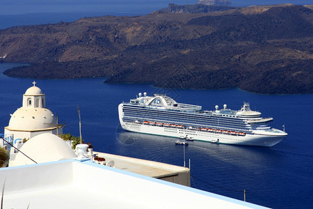 圣托里尼海景桑锡克拉底群岛埃格奥海地中希腊欧洲岛屿航程图片