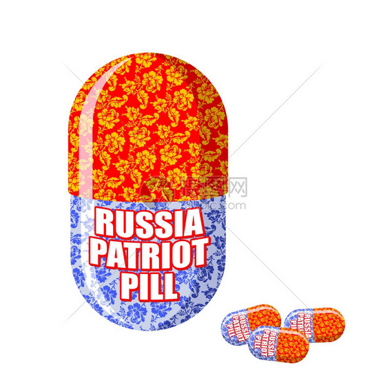 健康俄罗斯药片配有家传统装饰品插图的Capsule自然民间图片