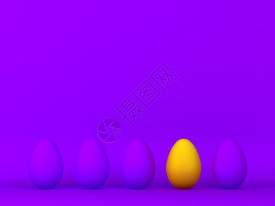 第3行中一个独的蛋3D插图最小化概念不同之处人群对比图片