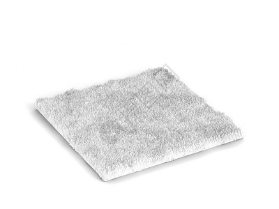 3d插图在白色背景的毛地毯上被孤立茸编织屋图片