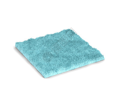 家3d插图在白色背景的毛地毯上被孤立织物毛皮图片