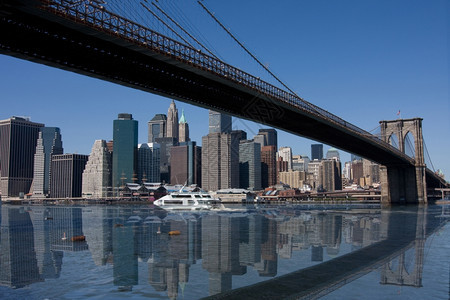 风景旅游布鲁克林桥和纽约市曼哈顿中心图片