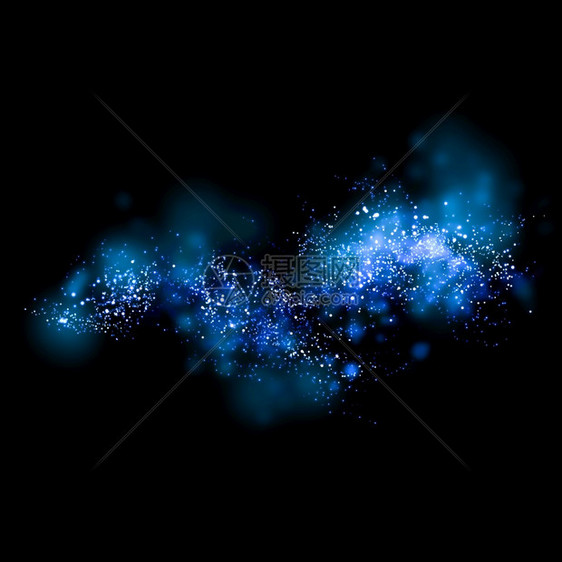 蓝色的辉光宇宙蓝闪和布OK赫星的魔法尘在你产品的底片粒子上图片