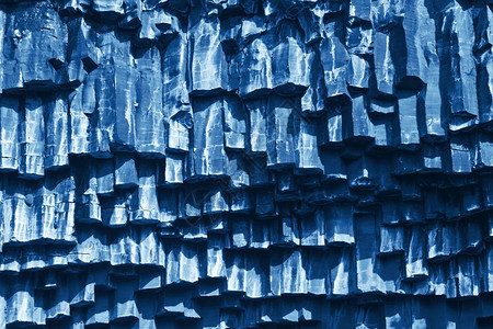 旅游岩石冰岛的瀑布六角柱公园Skaftafell颜色20年经典蓝罐六角形图片