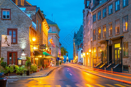 商店加拿大魁北克市2019年月3日加拿大魁北克市老城区暮光之美国外部的图片