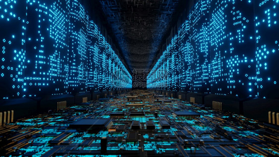 处理器互联网未来外星超级计算机连接网络数据中心3d已建立中央处理器图片