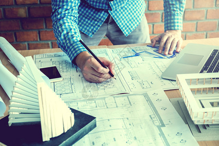 建筑学纸技术设计师工作场所蓝图办公室施工建筑师或程的办公建筑或工程图片