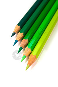 各种白色背景上的绿铅笔组合Name孩子绘画木制的图片