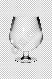 用于葡萄酒白兰地或香槟的透明玻璃杯满形象图片