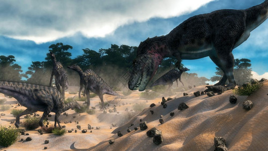 草食动物3D使得Sauropophus猎食木头恐龙3D化身fn方正黑体简fs18bbordshad3cH2FFF三维化身岩石危险图片
