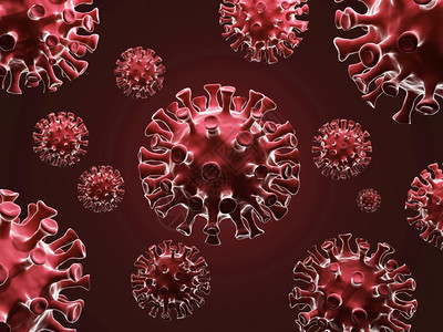 传染放大使成为显微镜下的危险细菌或微生物胞3D介质图片