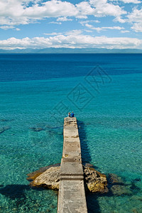 西班牙马洛卡的老石头码天堂马略卡岛场景图片