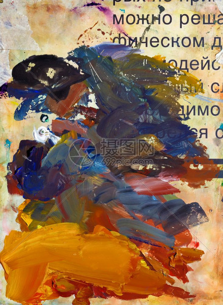 斯克莱兹涅夫蓝色的背景和纹理色彩多的油漆斑点闭合镜头抽象纹理带彩色油漆斑点的艺术家调色板墙纸图片