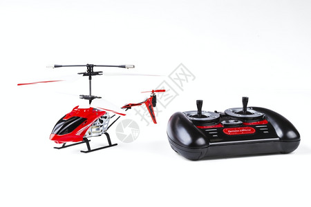 遥控玩具一种直升机无线电控制的型号面板隔离在白色背景上的控制面板模型无线电遥控背景