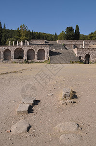学校罗马的希腊科斯波克拉底人造的古老医院阿斯克莱皮尼奥的历史废墟古老图片