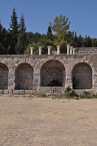 天秤座医疗的希腊科斯波克拉底人造的古老医院阿斯克莱皮尼奥的历史废墟景观图片