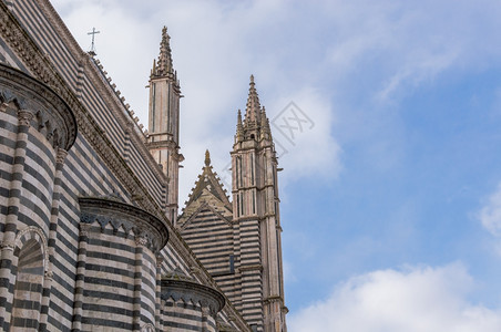 奥维托大教堂侧面的详情欧洲金子马赛克图片