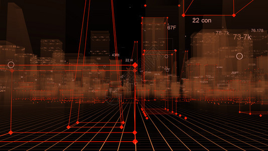 小说蓝色的3D从网络空间和信息存储中的数据向抽象技术数字城市展示信息空间存储中的抽象技术插图图片
