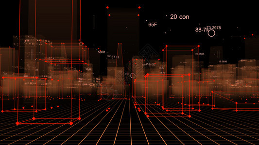 伪建造3D从网络空间和信息存储中的数据向抽象技术数字城市展示信息空间存储中的抽象技术矩阵图片