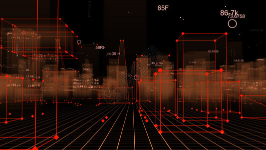 商业贮存3D从网络空间和信息存储中的数据向抽象技术数字城市展示信息空间存储中的抽象技术复杂图片