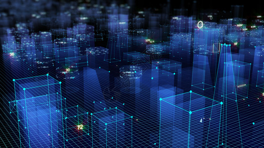 矩阵3D从网络空间和信息存储中的数据向抽象技术数字城市展示信息空间存储中的抽象技术形电脑图片