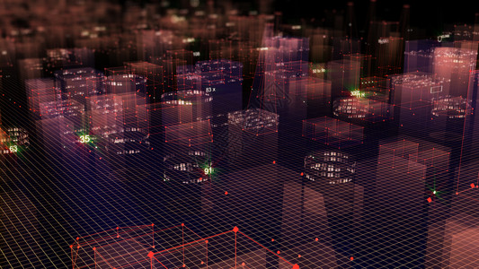 城市的3D从网络空间和信息存储中的数据向抽象技术数字城市展示信息空间存储中的抽象技术沟通电脑图片