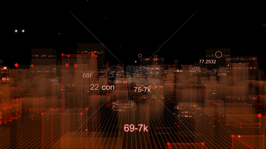 城市的形象3D利用网络空间信息存储中的数据将抽象技术数字城市转换为全景图片