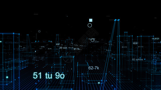 互联网渲染使成为3D利用网络空间信息存储中的数据将抽象技术数字城市转换为图片