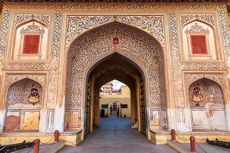 内部的斋浦尔市宫门印度传统装饰观光莫卧儿图片