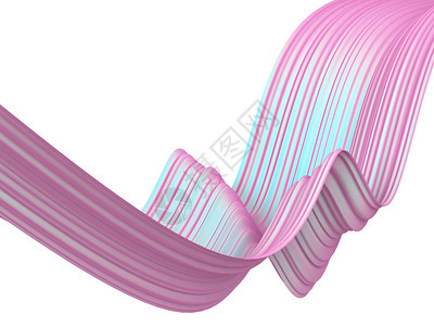 使成为流动的白色背景上孤立的抽象色彩丝带形状3d插图流动图片
