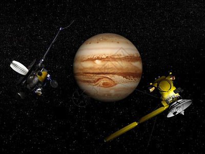 月亮经过勘探宇宙中木星旁边的伽利略和卡西尼航天器美国局提供的这一图像要素图片