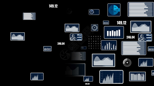 用于财务数据分析的愿景商业仪表板3D使计算机图形用于财务数据分析的愿景商业仪表板能够用于财务数据分析统计公司的研究图片