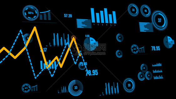 形象的用于财务数据分析的愿景商业仪表板3D使计算机图形用于财务数据分析的愿景商业仪表板能够用于财务数据分析渲染未来派图片
