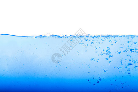液体白底层的水和空气泡漂浮流动图片