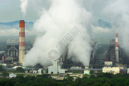 活力烟雾煤电站中的蒸汽空气污染蒸发电厂的爆空污染抽烟全球的背景图片