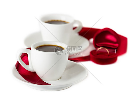 临终生活结婚戒指咖啡杯姻甜的桌子图片