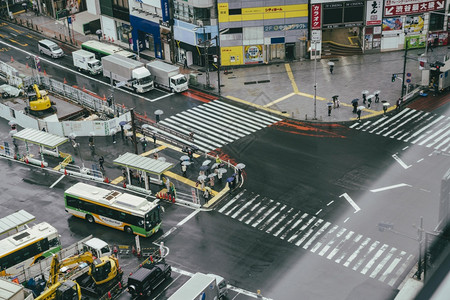 生活交通繁忙的横行城市路人口图片