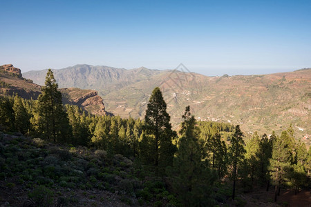 天空西班牙加那利群岛大的风景秀丽山地观西班牙加那利群岛大的风景秀丽山地观探索谷图片